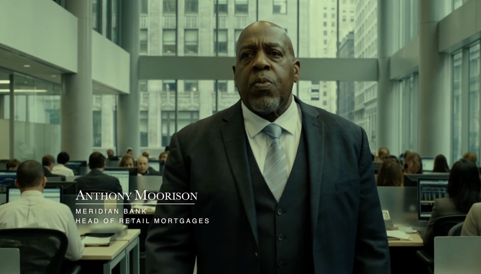 The Ensemble, Introduced — Title cards ground the cast in the institutions of 2008.